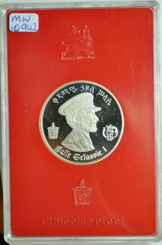 Mw10942 Ethiopia; Silver $5 1972 Haile Selassie Proof In Plastic Holder