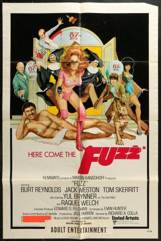 Fuzz Burt Reynolds Raquel Welch 27 X 41 1972 Ff 1 Sheet Movie Poster