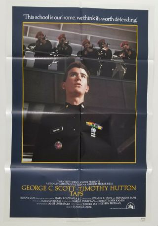 Vintage 1981 Taps One Sheet Movie Poster George C.  Scott Timothy Hutton Cruise