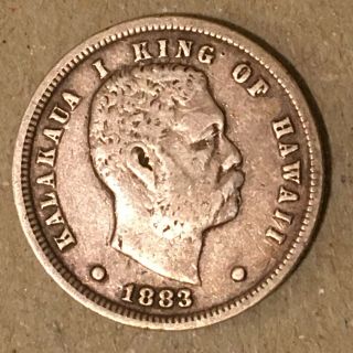 1883 Hawaii Silver Dime Vf Scarce