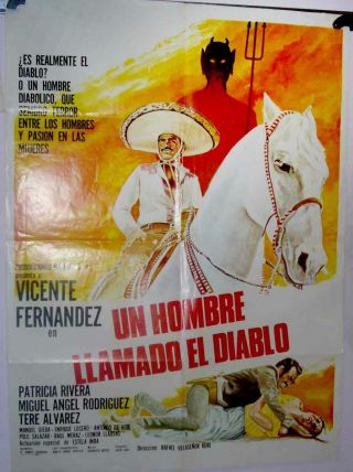 2 Mexican Movie Posters Un Hombre Llamado El Diablo 1980s Vicente Fernandez