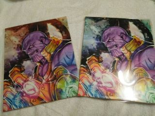 Bam Box Marvel Endgame " Thanos Fan Art Print 8x10 Set Of 2 Regular And Variant
