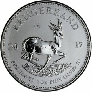 2017 1 Oz South African Silver Krugerrand Coin (premium Uncirculated) -