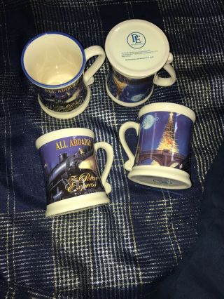 Warner Brothers The Polar Express Mug Cup Believe 3d Set Of 4 All Aboard
