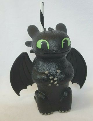 How To Train Your Dragon Toothless Theater Cup Night Fury With Straw Exc Black