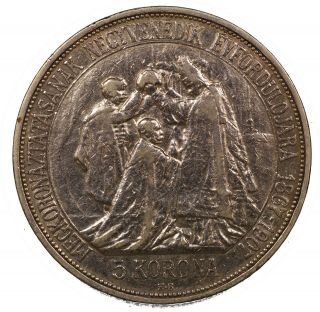 Hungary: 1907 Kb 5 Korona Coin,  Francis Joseph I (1848 - 1916),  Km 489