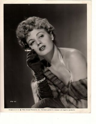 Shelley Winters (1948) Vintage Universal Pictures Glam Photo In Mink