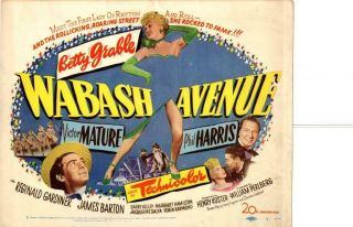 Wabash Avenue 1950 Release Title Lobby Card Betty Grable Mature