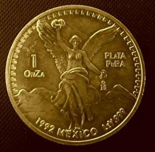 1992 - 1 Oz.  Silver Mexican Libertad Coin 8 - 31