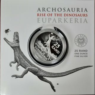 1 Oz Silver 25 Rand Archosauria Rise Of The Dinosaurs Euparkeria With