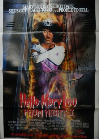 1988 Hello Mary Lou Prom Night Ii One Sheet Video Store Horror Movie Poster Rare