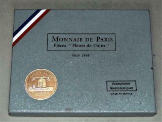France 1969 Fleurs De Coins - 8 Coin Set With Silver 5 And 10 Francs