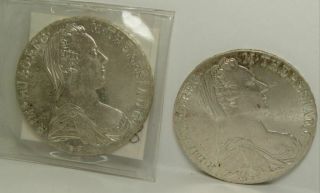 2 1780 Austria Maria Theresia 1 Thaler Silver Coins