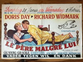 Belgian Movie Poster 14x22: The Tunnel Of Love (1958) Doris Day