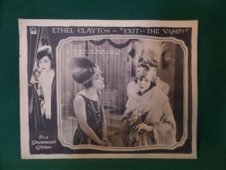 " Exit The Vamp " Silent Film Lobby Card 1921 Starring Ethel Clayton
