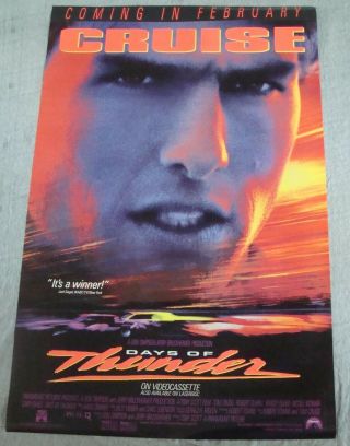 Days Of Thunder Movie Poster Tom Cruise Video Promo 1990