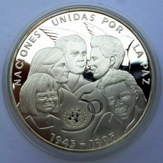 10 Pesos 1995 Silver Coin Proof - 50th Anniversary United Nations - Un Logo