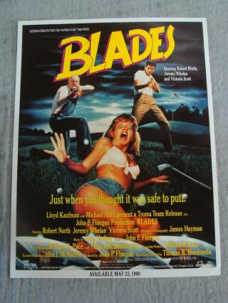 BLADES movie poster TROMA HORROR video promo 1990 2