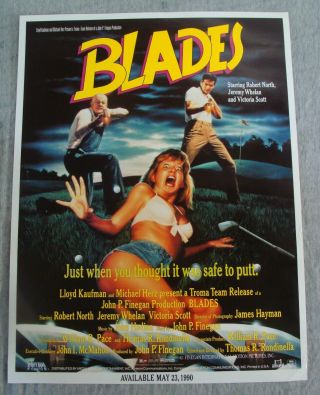 BLADES movie poster TROMA HORROR video promo 1990 3