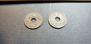 1863,  1865 Hong Kong 1 One Mil