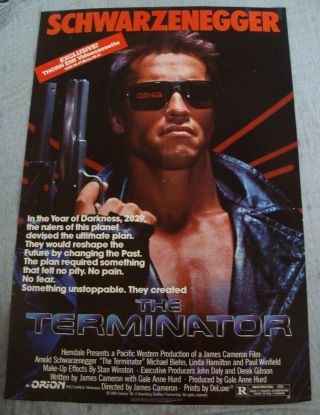 Terminator Movie Poster Arnold Schwarzenegger James Cameron Video Promo