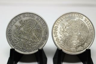 Set of 2 BU Mexican Silver 100 Pesos 1977 1978 Silver Cien Pesos 2