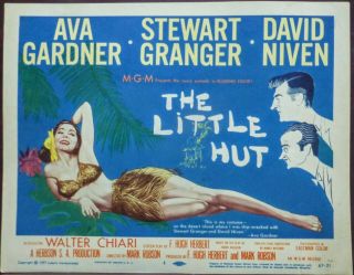 Ava Gardner The Little Hut 1957 Lobby Title Card Granger Niven