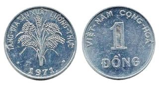 Twenty (20) Viet Nam South 1 Dong Uncirculated 1971 Aluminum Coins,  Km 12