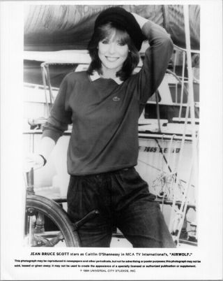 Airwolf 1984 Tv Series Origina 8x10 Photo Jean Bruce Scott As Caitlin Smiling