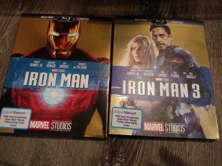 Iron Man (4k Ultra Hd,  Blu Ray) No Digital Code Slip Cover& Ironman 3 U Get 2