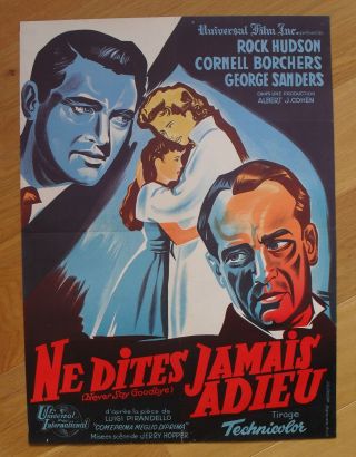 Never Say Goodbye Rock Hudson French Movie Poster 