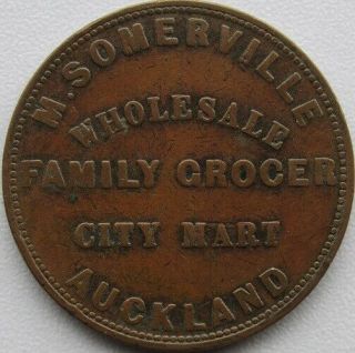 Zealand 1857 Penny Token,  M.  Sommerville,  Gf,  Andrews 498,  Km - Tn64