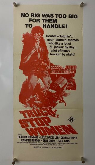 Truck Stop Women Movie Poster (fine) Aust Daybill 1974 13x30 Sexploitation 207