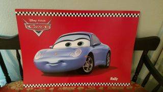 Disney Pixar Cars Sally Porsche Cardboard Poster Board Store Display Sign 2006