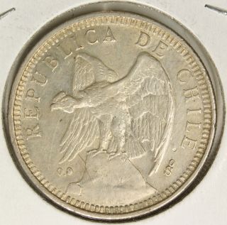 Chile 1927 Silver 5 Pesos Asw: 0.  7234oz 579g