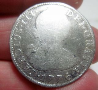 (1776 Pr) 2 Reales (bolivia - Potosi) Silver Colonies - - - Historic Date -