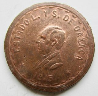 1915 Mexico Revolution Oaxaca Copper 20 Centavos