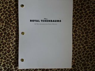 The Royal Tenenbaums Wes Anderson Owen Wilson Movie Script Screenplay