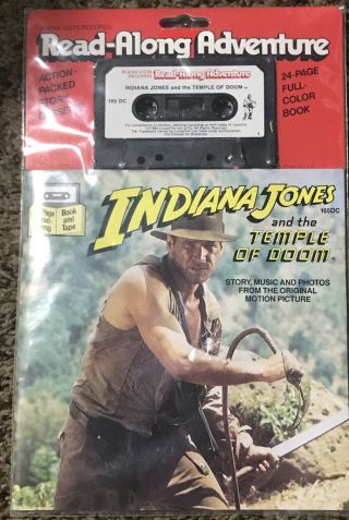 Vintage Indiana Jones And The Temple Of Doom Read - Along Adventure.