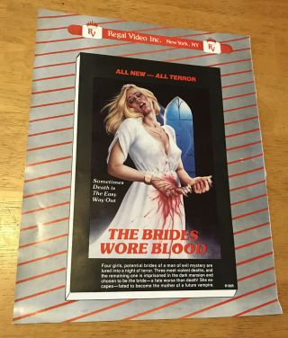 Scream Baby Scream Brides Wore Blood Regal Video Promo Ad Slick Vhs Horror Gore