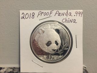 2018 China Panda 10 Yuan Silver Proof Coin,  30 Grams