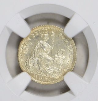 Peru 1/2 Dinero 1903/893 Ngc Ms - 65