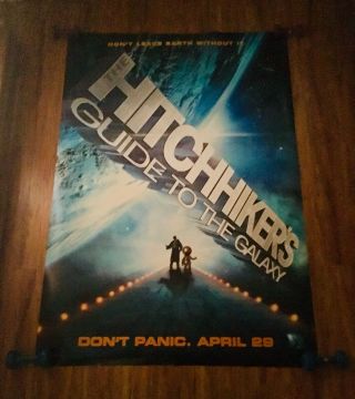 Rare Hitchhiker’s Guide To The Galaxy 4’x6’ Bus Shelter Poster D/s Nm