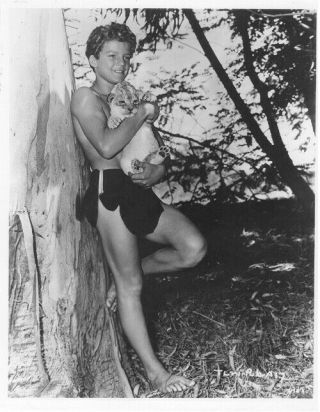 Johnny Sheffield Young Tarzan Boy 8x10 B/w Promo Photo
