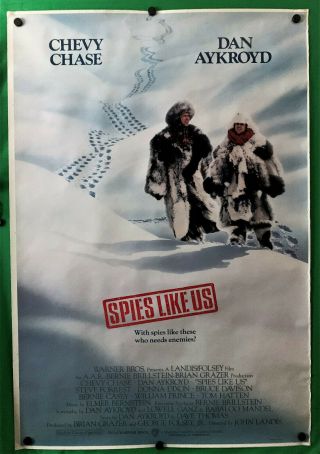 Vintage Spies Like Us Movie Poster 27x41 One Sheet Dan Aykroyd Chevy Chase