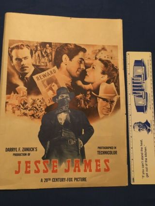 Jesse James 1939 Giant Orig Movie Herald / Poster; Tyrone Power & Randolph Scott
