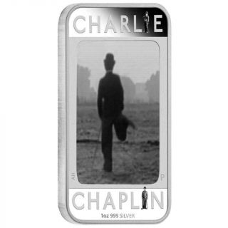 Tuvalu 2014 1$ Charlie Chaplin 100 Years Of Laughter 1 Oz Proof Silver Coin