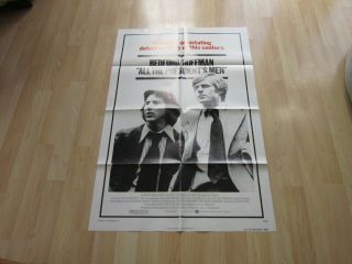 1976 1 Sheet " All The Presidents Men " Movie Poster - Hoffman - Redford
