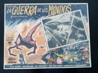 Vintage 1953 The War Of The Worlds Mexican Lobby Card Sci - Fi (c)
