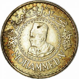 [ 851118] Coin,  Morocco,  Mohammed V,  500 Francs,  1956,  Paris,  Ms (60 - 62),  Silver